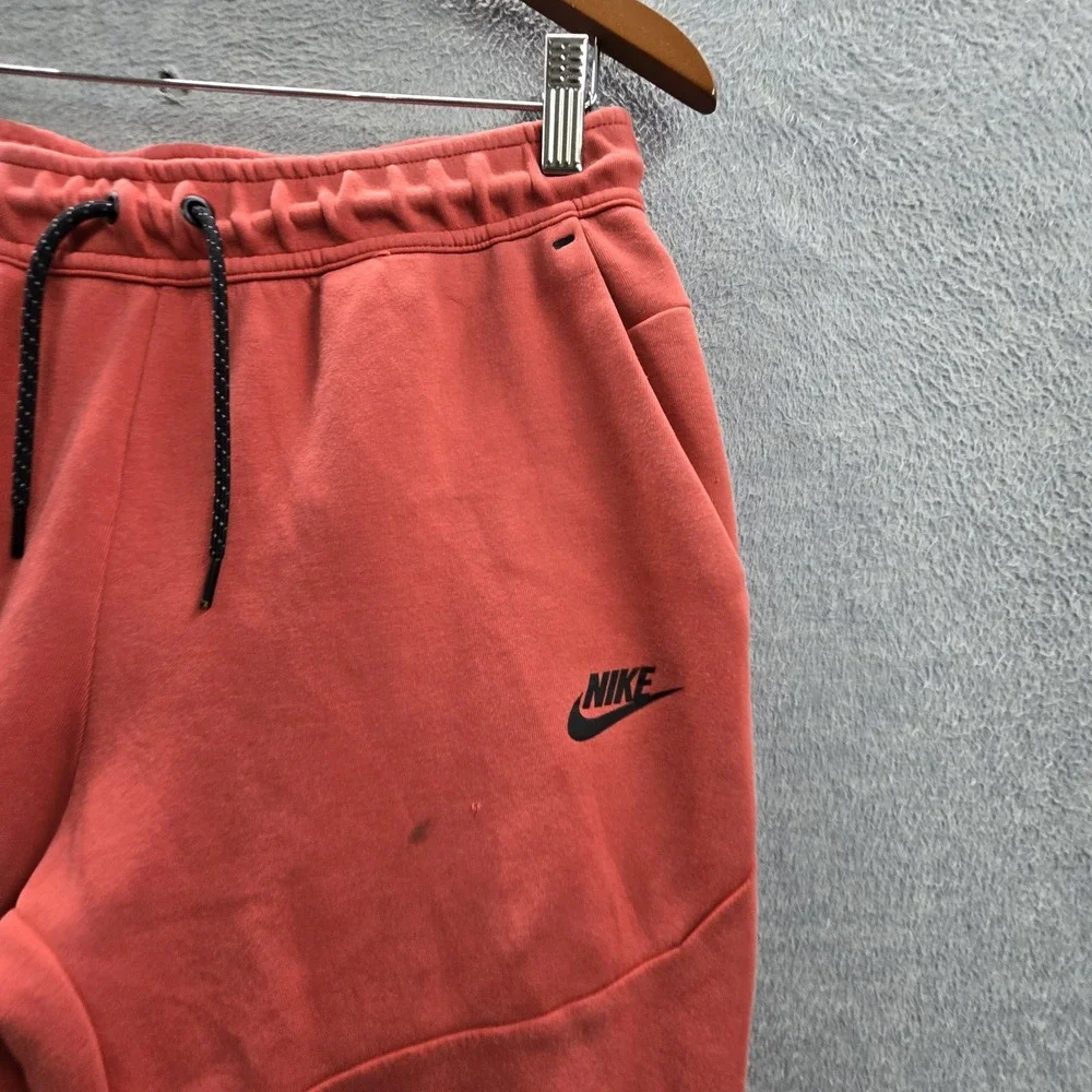 Nike Men Pants M Red Tech Fleece Jogger Zipper 24